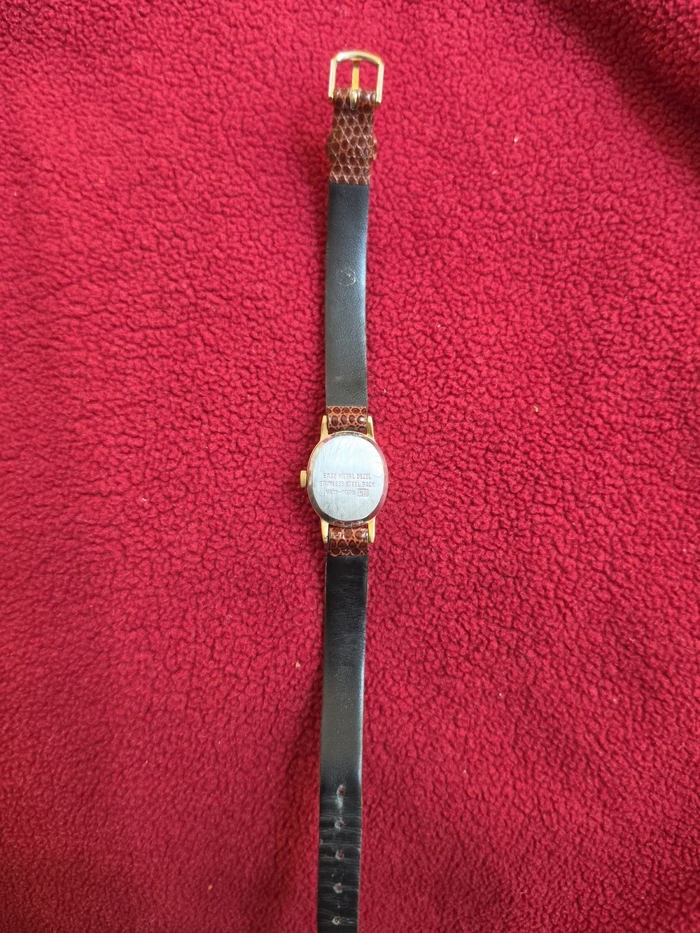 Brown Leather Strap Mickey Mouse Watch -no Crystal